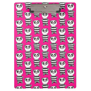 Playful Black and White Panda Art Clipboard