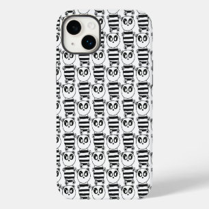 Playful Black and White Panda Art iPhone 14 Plus Case