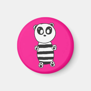 Playful Black and White Panda Art Magnet
