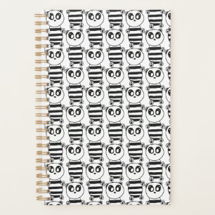 Playful Black and White Panda Art Planner