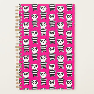 Playful Black and White Panda Art Planner