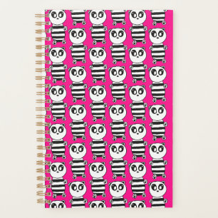 Playful Black and White Panda Art Planner