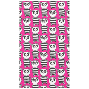 Playful Black and White Panda Art Tablecloth