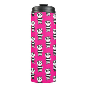 Playful Black and White Panda Art Thermal Tumbler