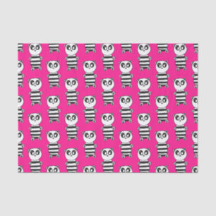 Playful Black and White Panda Art Tissue Paper