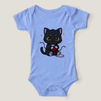 Playful Black Cat Chibi Design