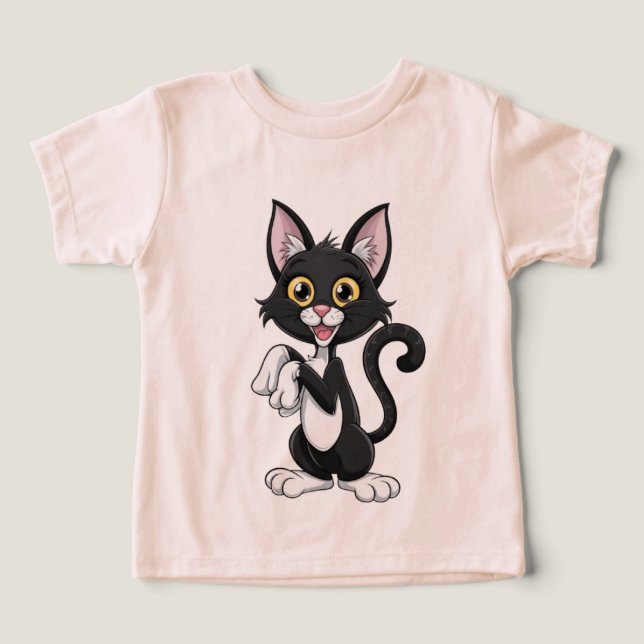 Playful Black Cat with Bright Yellow Eyes (Design Front)