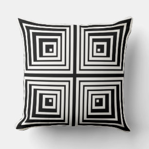 Playful Black & White Nested Star Formation  Cushion