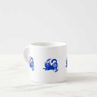 Playful Blue Cat Espresso Cup – CozyBun