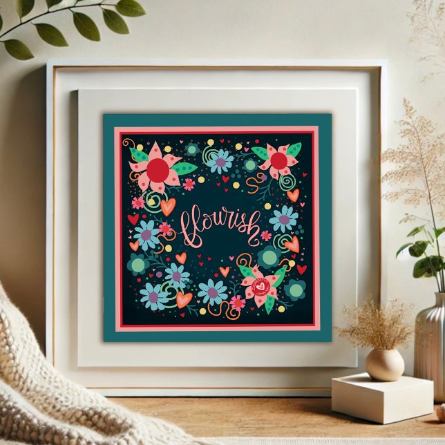 Playful Blue Flourish Inspirational Pretty  Photo Print (Creator Uploaded)