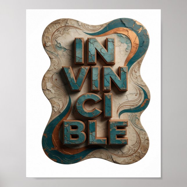 Playful Blue INVINCIBLE Print (Front)