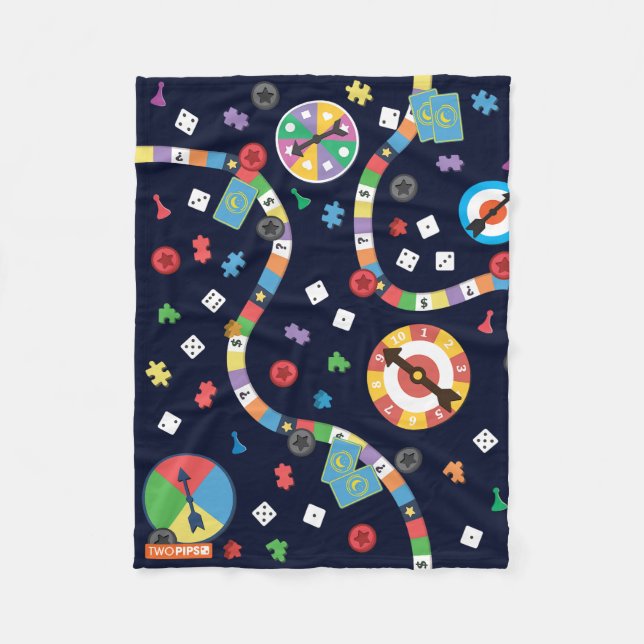 Playful Board Game Pattern Blanket (Front)