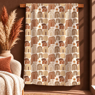 Playful Boho Rainbows Rust Brown Blanket Gift Styl