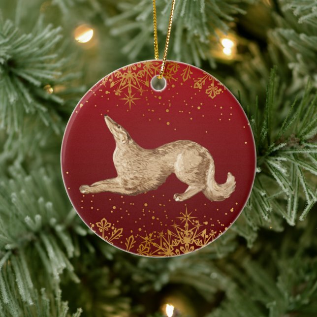 Playful Borzoi Ornament (Tree)