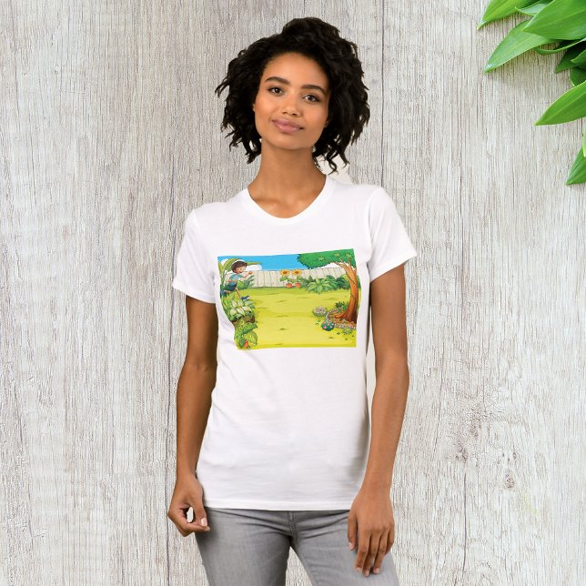 Playful Boy Running in a Lush Green Backyard  T-Shirt (Creator Uploaded)