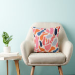 Playful bright spots Pink Orange and Blue Abstract Cushion<br><div class="desc">Playful bright spots Pink Orange and Blue Abstract Art</div>