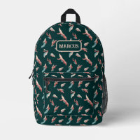 Playful brown, cream, dark teal abstract with name
