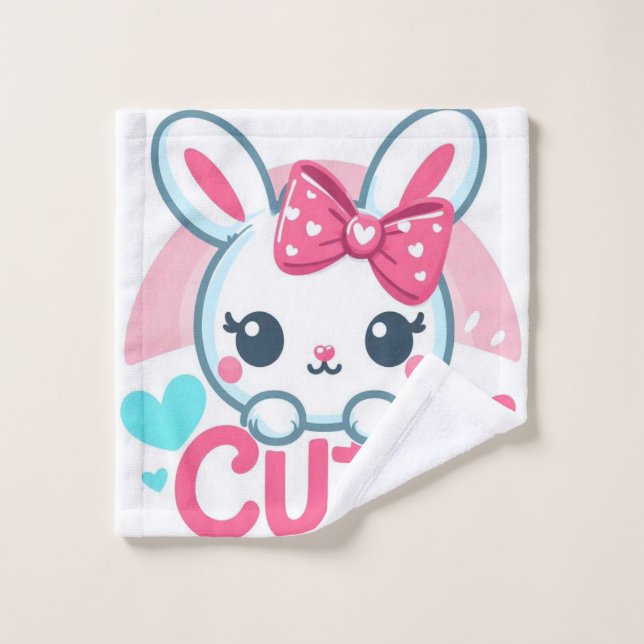 “Playful Bunny Joy Towel” Wash Cloth (Wash Cloth)