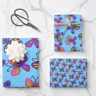Playful Butterflies Wrapping Paper Sheet