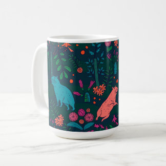 Playful Capybara in the Forest – Tropical Seamless Coffee Mug