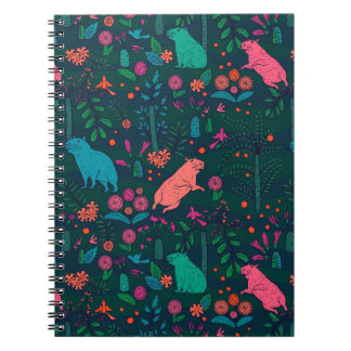 Playful Capybara in the Forest – Tropical Seamless Notebook