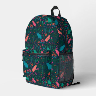 Playful Capybara in the Forest – Tropical Seamless Printed Backpack