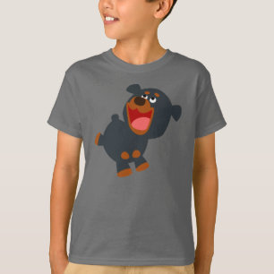Playful Cartoon Baby Rottweiler Children T-Shirt