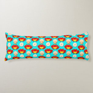 Playful Cartoon Crabs and Seashells Pattern Body Cushion