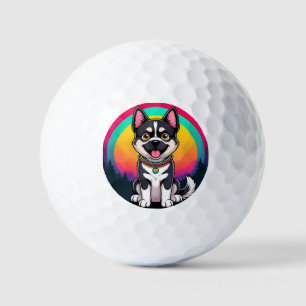 Playful Cartoon Dog Golf Balls