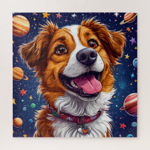 Playful Cartoon Dog with Vibrant Colours Jigsaw Puzzle
