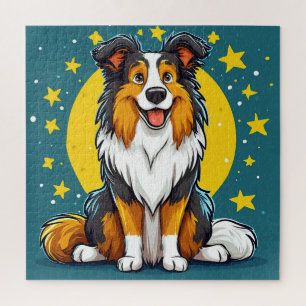Playful Cartoon Dog with Vibrant Colours Jigsaw Puzzle