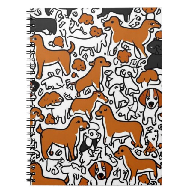 Playful Cartoon Dogs Notebook (Front)
