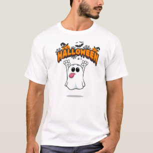 Playful Cartoon Ghost Sticking Tongue Out T-Shirt