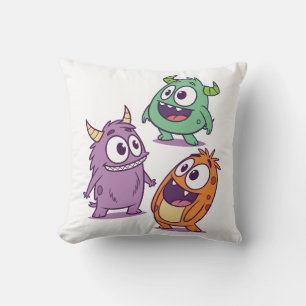 Playful Cartoon Monsters – Cute Big-Eyed Character Cushion