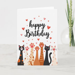 Playful Cat Birthday Art Card