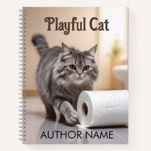 Playful Cat Book Cover Inspiration Notebook