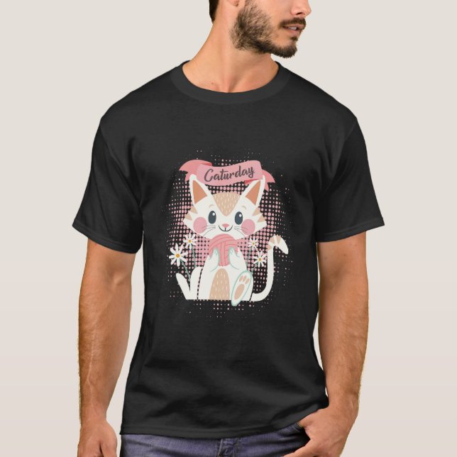 playful cat  Caturday T-Shirt (Front)