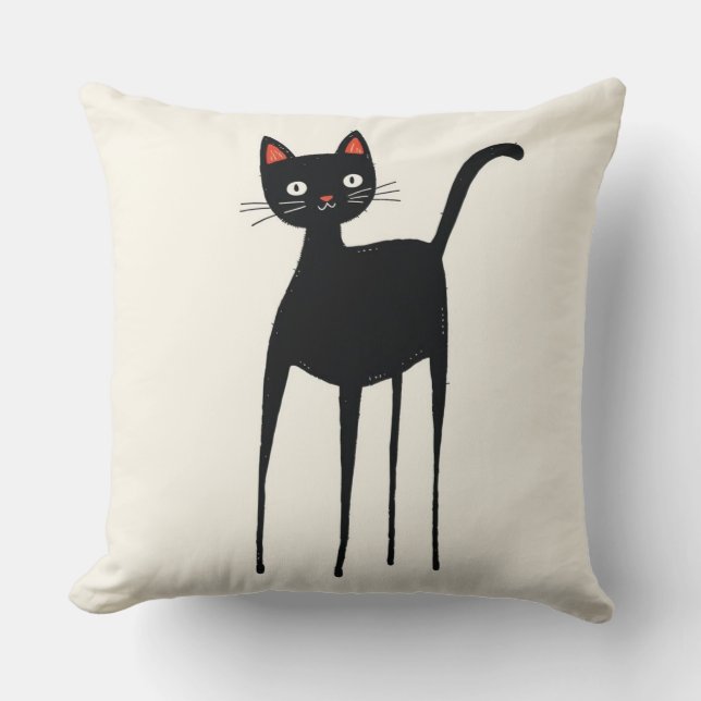 Playful Cat Decorative Cushion (Front)
