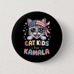 Playful Cat Design For Kids  6 Cm Round Badge