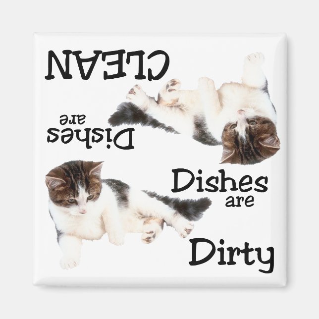 Playful Cat Dishwasher Magnet (Front)