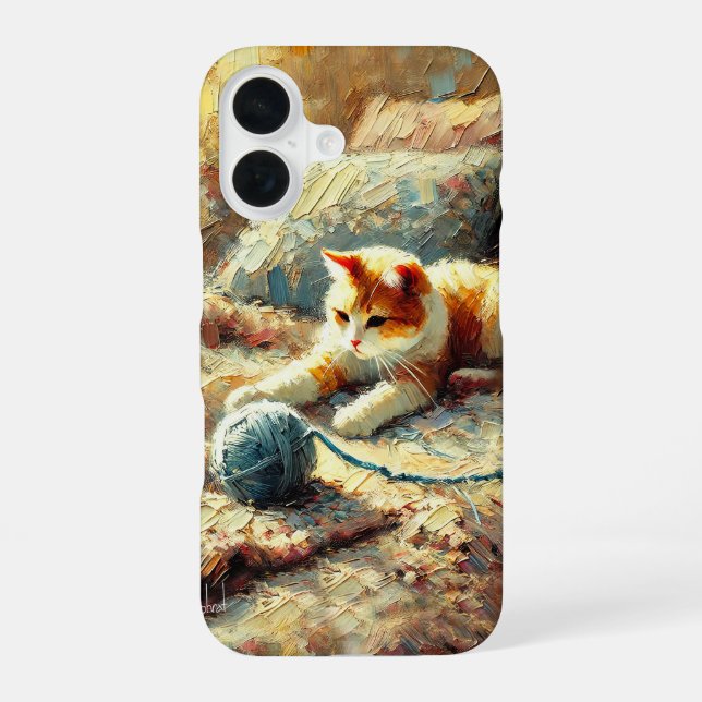 Playful cat iPhone 16 case (Back)