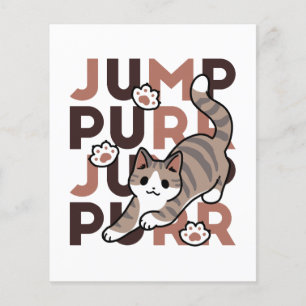 Playful Cat Jump Design - Jump Purr Pun Artwork Flyer