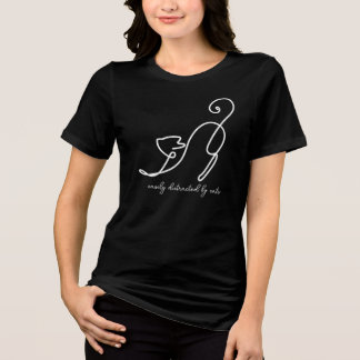Playful Cat Line Art | Cat Lover Tri-Blend Shirt