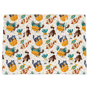 Playful Cat Lover Design Large Gift Bag