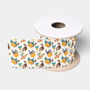 Playful Cat Lover Design Satin Ribbon
