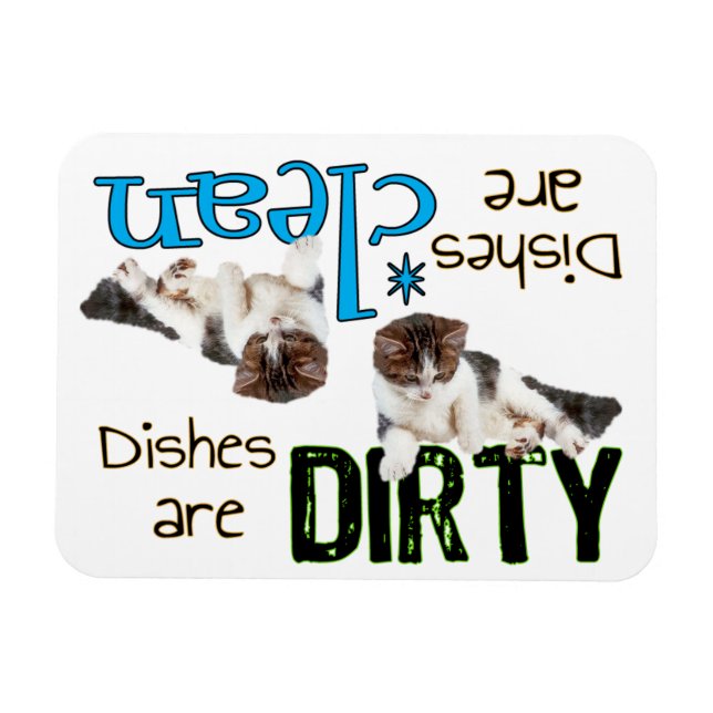 Playful Cat Rectangle Dishwasher Magnet (Horizontal)