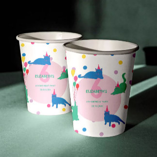Playful Cats cute Purrfect Birthday Party  Paper Cups