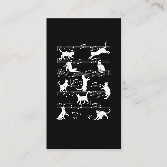 Playful Cats Funny Musician Cat Owner Humor Business Card (Front)