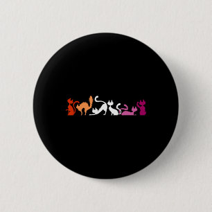 Playful Cats In Lesbian Pride Colors Stretch And Y 6 Cm Round Badge