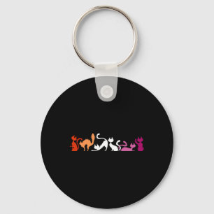 Playful Cats In Lesbian Pride Colors Stretch And Y Key Ring